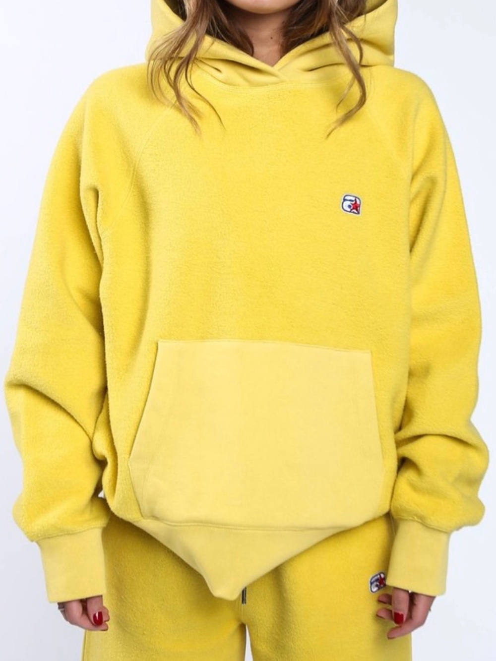 ALEXANDER WANG HEAVY FRENCH TERRY HOODIE size S YELLOW